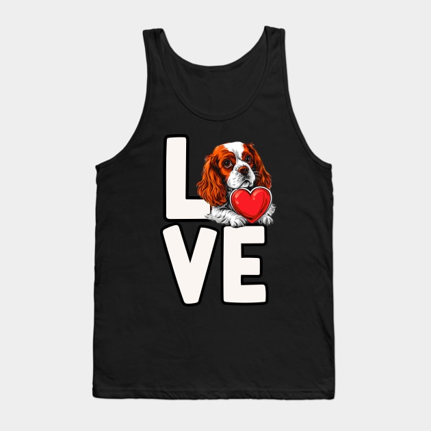 Cavalier King Charles Spaniel Love Tank Top by The Jumping Cart